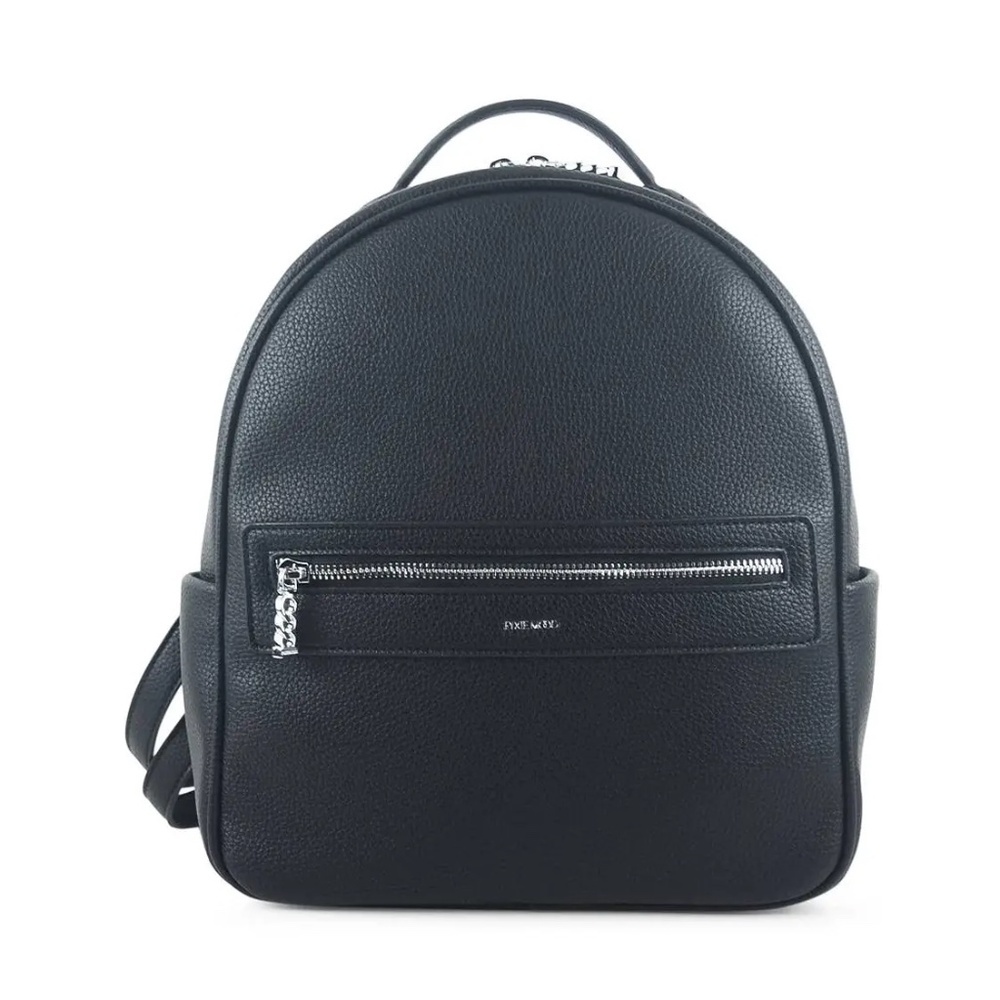 PIXIE MOOD – Hannah recycled vegan leather‎ backpack | Black pebbled *
